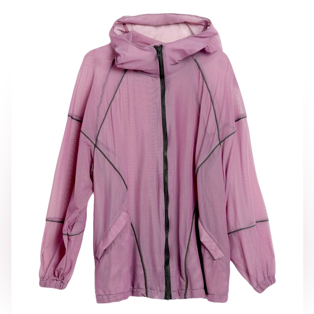 PARIAH FARZANEH Purple Mesh Jacket in Lavender - Size Medium